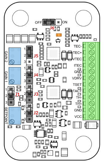 TEC100L Linear temperature controller jumper configuration TEC100L Linear temperature controller jumper configuration