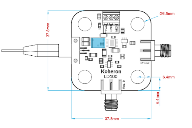 LD100 1550 nm low-noise DFB laser user interface