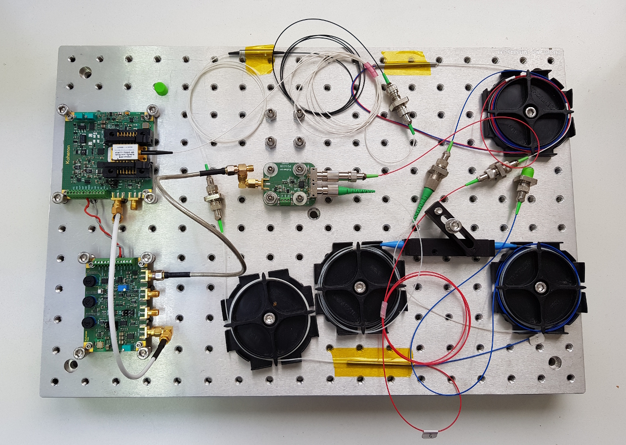 Laser frequency stabilization experimental setup picture