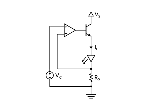 Schematic of a laser diode driver with transistor