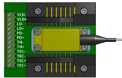 BTF100 Butterfly laser diode mount terminal block connections BTF100 Butterfly laser diode mount terminal block connections