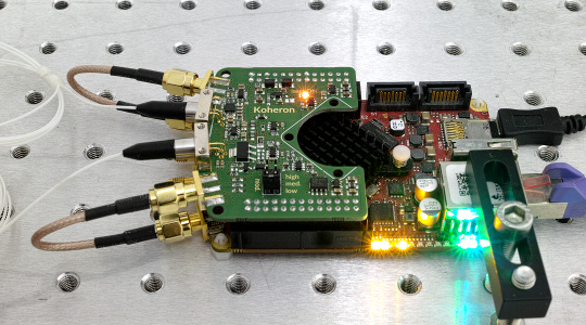 LBRP2 Laser Board for the Red Pitaya mounted on redpitaya